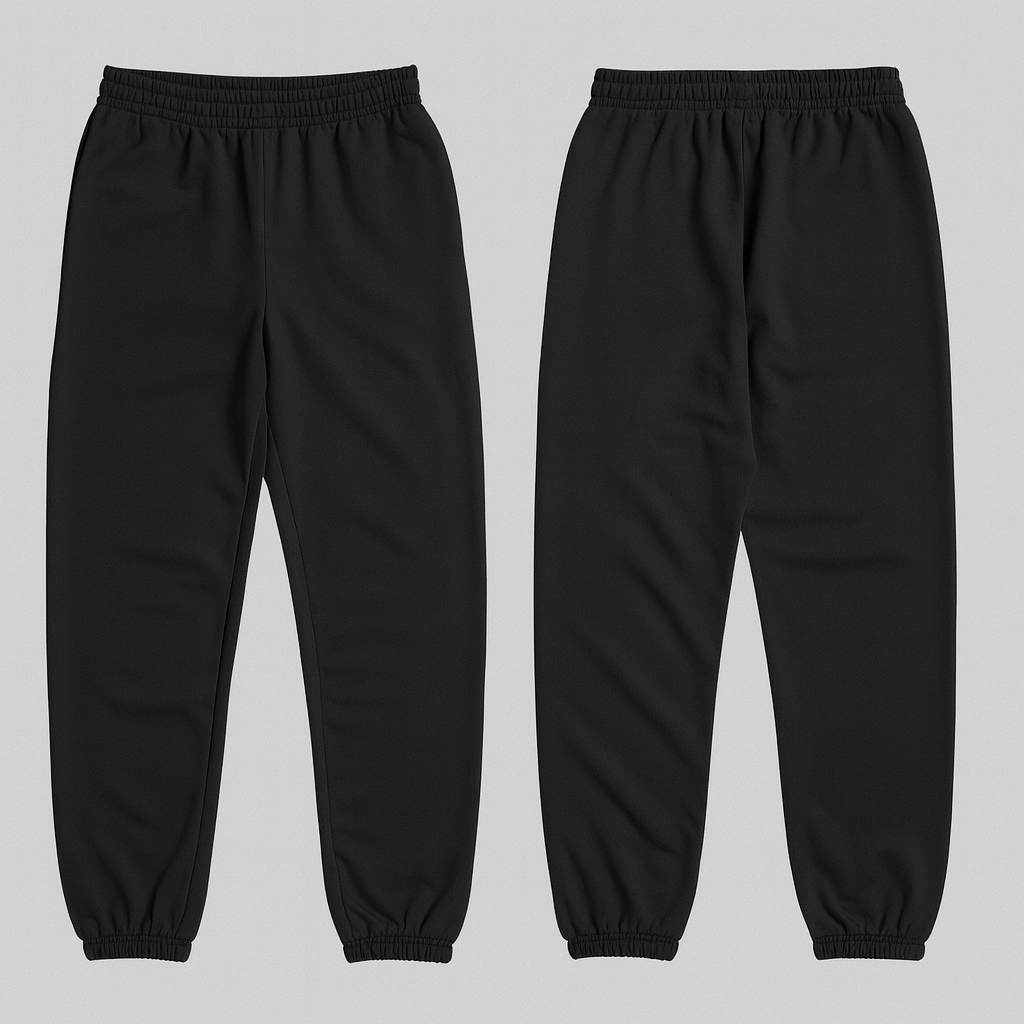 Cuffed oversized jogger, black